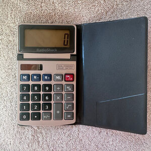 Vintage Radio Shack Calculator EC-234 Dual Powered Tilt Display W/ Case